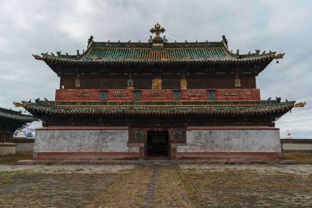 istock Scenic view Buddhist temple in Mongolian tribe village 1220944424