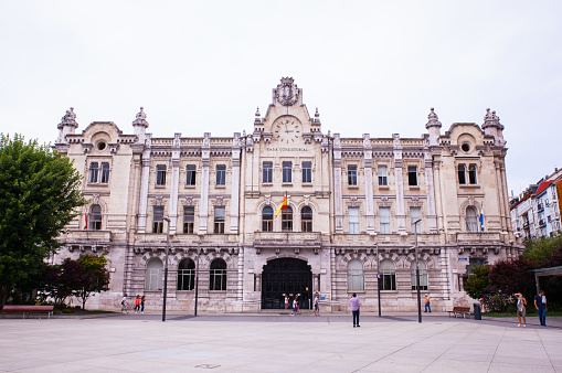 Santander, Spain - August, 19: View of the Casa Consistorial, the Santander Cityhall on August 19, 2016