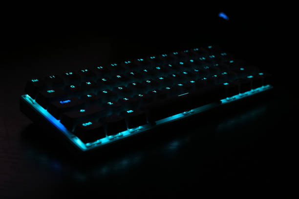 istock Close up of luminous keyboard. Gaming 1220947098