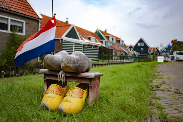 Dutch wooden shoes with flowers