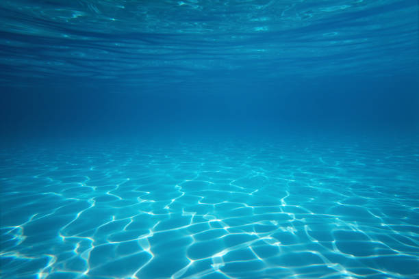 underwater empty swimming pool background - bottom sea imagens e fotografias de stock