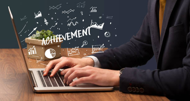 istock Businessman working on laptop, business concept 1220952935