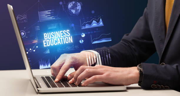 istock Businessman working on laptop, business concept 1220953143