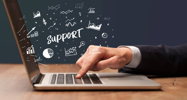 istock Businessman working on laptop, business concept 1220953254