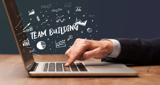 istock Businessman working on laptop, business concept 1220953545