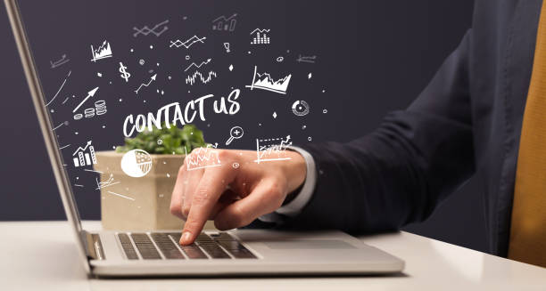 istock Businessman working on laptop, business concept 1220953627