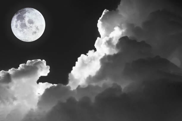 Canada Vancouver, partial moon seen in clouds