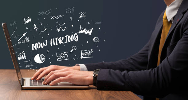 istock Businessman working on laptop, business concept 1220954556