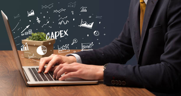 istock Businessman working on laptop, business concept 1220955130