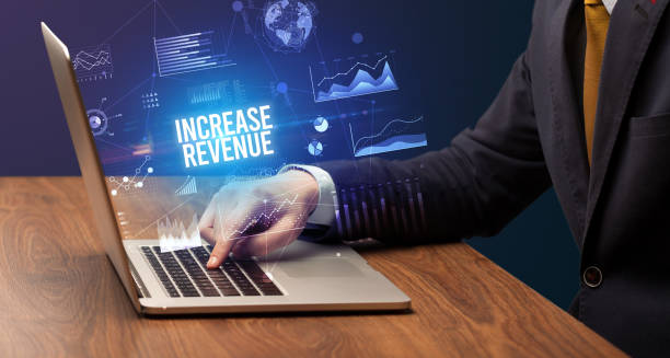 istock Businessman working on laptop, business concept 1220956100