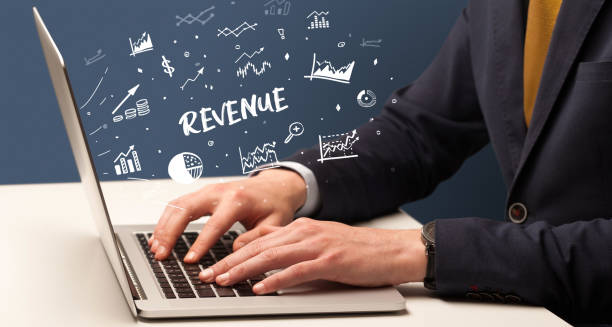 istock Businessman working on laptop, business concept 1220956163