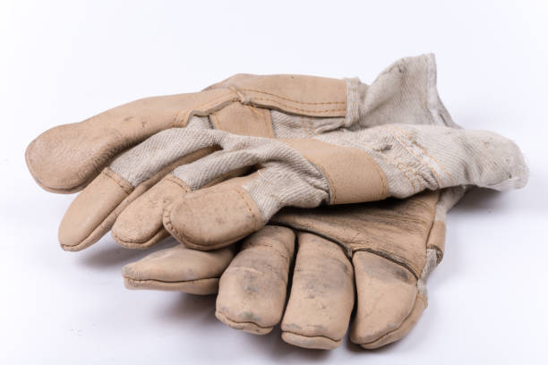 istock Old dirty used working gloves for protection 1220968610