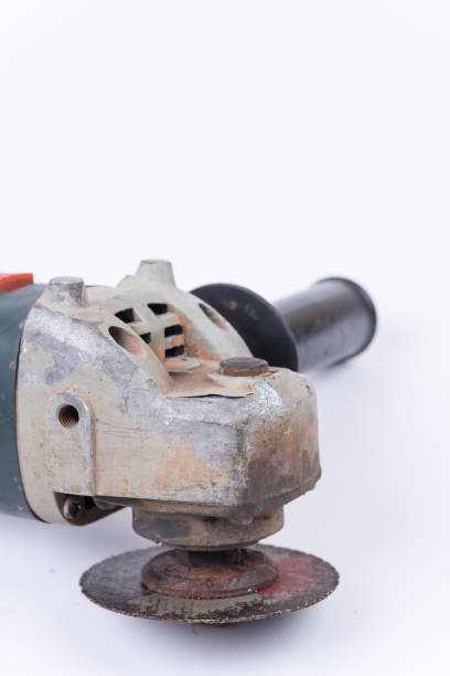 istock Old used dusty grinder over white background 1220969387