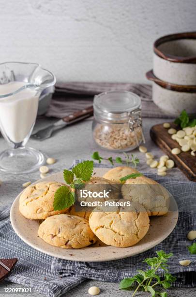 Homemade Delish Chocolate Cookies Stock Photo - Download Image Now - Baked, Bakery, Breakfast