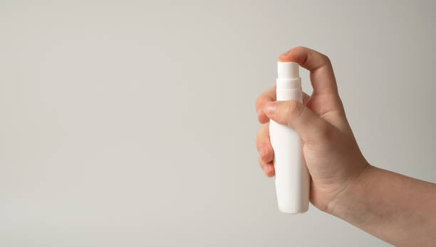 istock Disinfection of the child's hands with a disinfectant solution. 1220973178