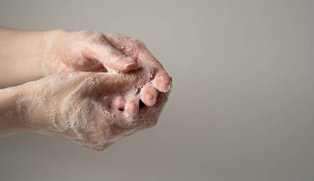 istock Washing your hands with soap to protect against viruses. 1220973303