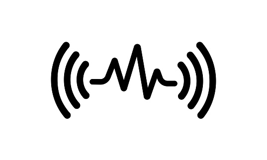 Abstract sound wavy music equalizer lines surface icon on an isolated background. EPS 10 vector.