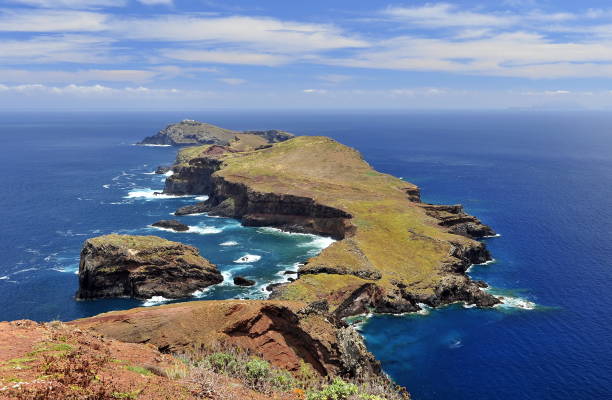 istock Stone cliffs in the Atlantic Ocean near Madeira Island 1220981066