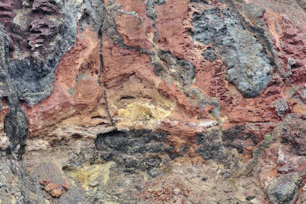istock The texture of solidified lava. 1220981413