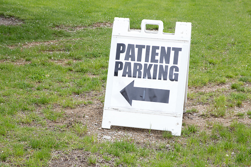 sign directing patients to available parking