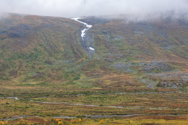 istock Sarek National Park in Lapland from the sky, selective focus 1220984706