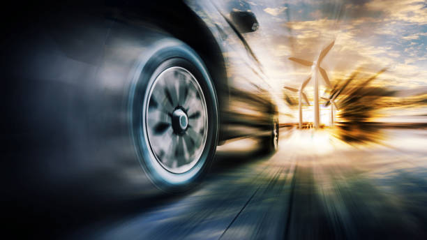 istock Speeding car with green power 1220986840