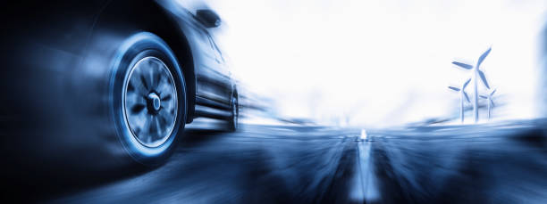 istock Speeding car with green power 1220986846