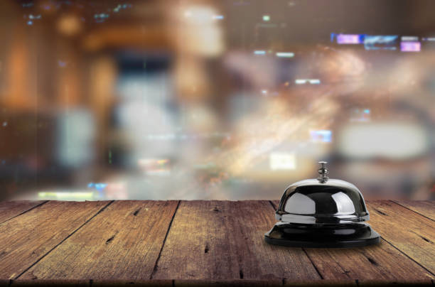 istock Call bell for service on wooden 1220986935