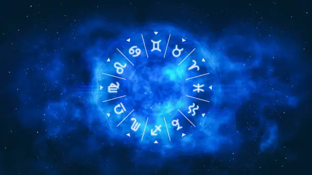 Horoscope background digital illustration.