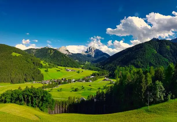 landscapes of the val fiscalina, in trentino alto adige during the month of july