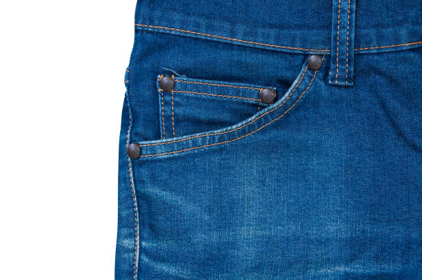 front pockets of jeans,isolation of jeans - metal stud imagens e fotografias de stock