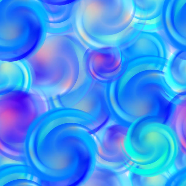 istock Vecton seamless pattern of abstract translucent bright spirals or strokes of paint of different colors isolated on white.Texture for fabrics or packaging.Wrapping paper. 1220993520