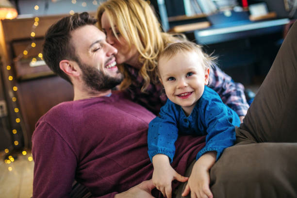 istock Playful Little girl having fun with her father 1220997484