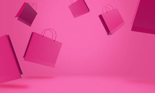 istock Shopping bag on the pink background 1221001489