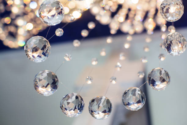 istock Glass faceted hanging balls. 1221001730