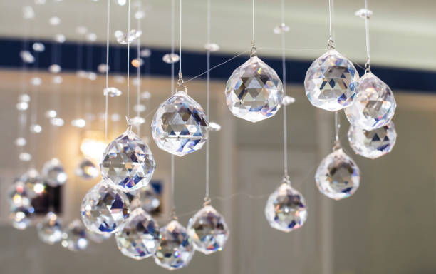 istock Glass faceted hanging balls. 1221001835