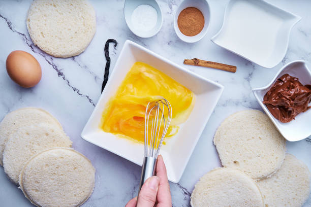 istock Making chocolate cake with sandwich bread. Food concept. Dessert. Step 3 1221006822