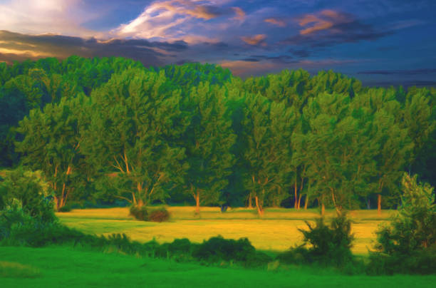 istock Oil landscape painting 1221010769