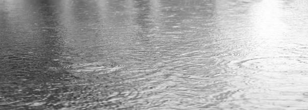 istock Circles on the water from raindrops. Gray abstract natural background. 1221013972