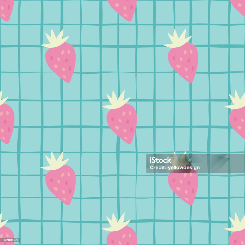 Hình Nền Phong Cách Doodle Dâu Tây Mô Hình Dâu Tây Liền Mạch Đơn ...