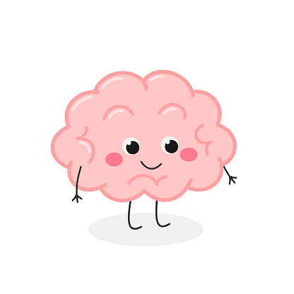 Cute Funny Cartoon Brain Character Stock Illustration - Download Image Now  - Hand, Sticker, Cartoon - iStock