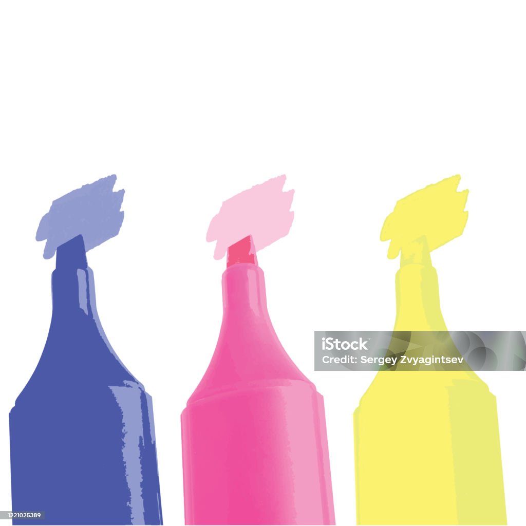 Three Color Marker Three Colored Markers Stock Illustration - Download Image Now - Art ...