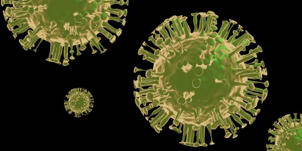 istock Coronavirus Covid-19 outbreak and coronaviruses influenza background as dangerous flu strain cases as a pandemic medical health risk concept with disease cell as a 3D render 1221027220