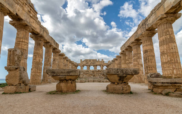 Ancient Hera's Temple in Selinunte, Sicily, Italy