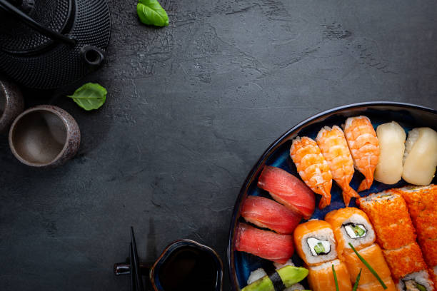 Set of sushi and maki