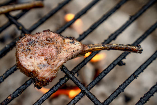 istock Charcoal Grilled French Lamb Chops 1221035160