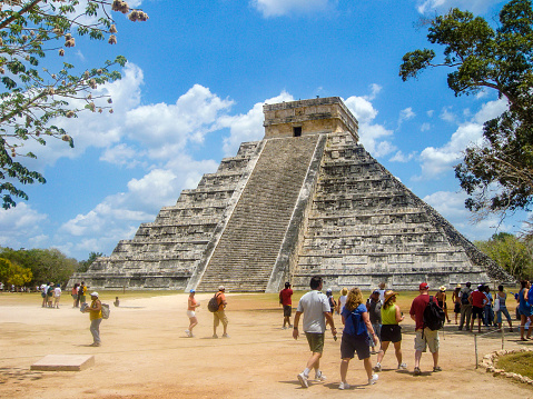 In April 2011, tourists were visiting the archaeological site of Chichen Itza in Mexico