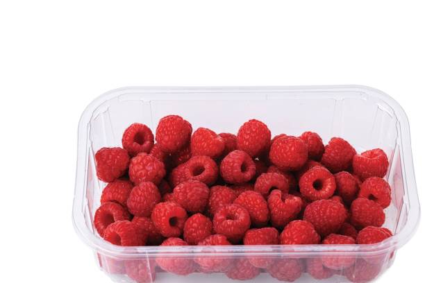 istock Close up view of fresh colorful raspberry isolated on white background. Beautiful background. 1221037384