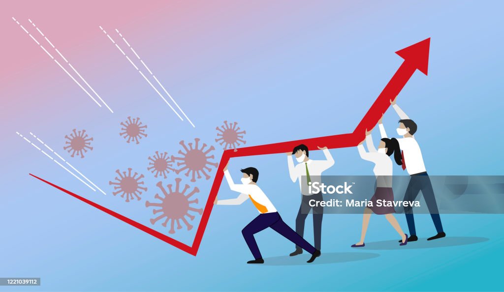 Crisis Management, Teamwork concept. Recovery stock vector