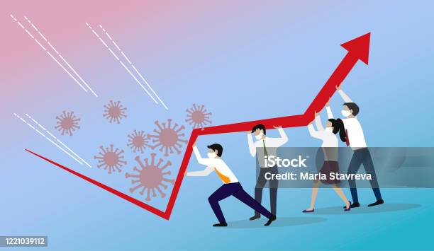Crisis Management Teamwork Concept Stock Illustration - Download Image Now - Recovery, Business, Growth